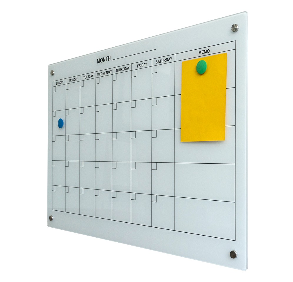 Magnetic Monthly calendar glassboard